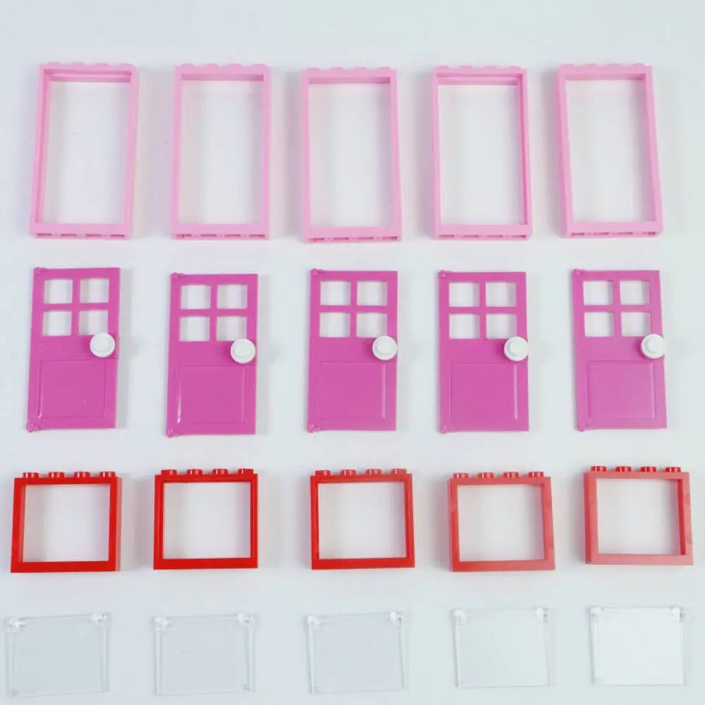 25PCS Windows Doors Building Blocks